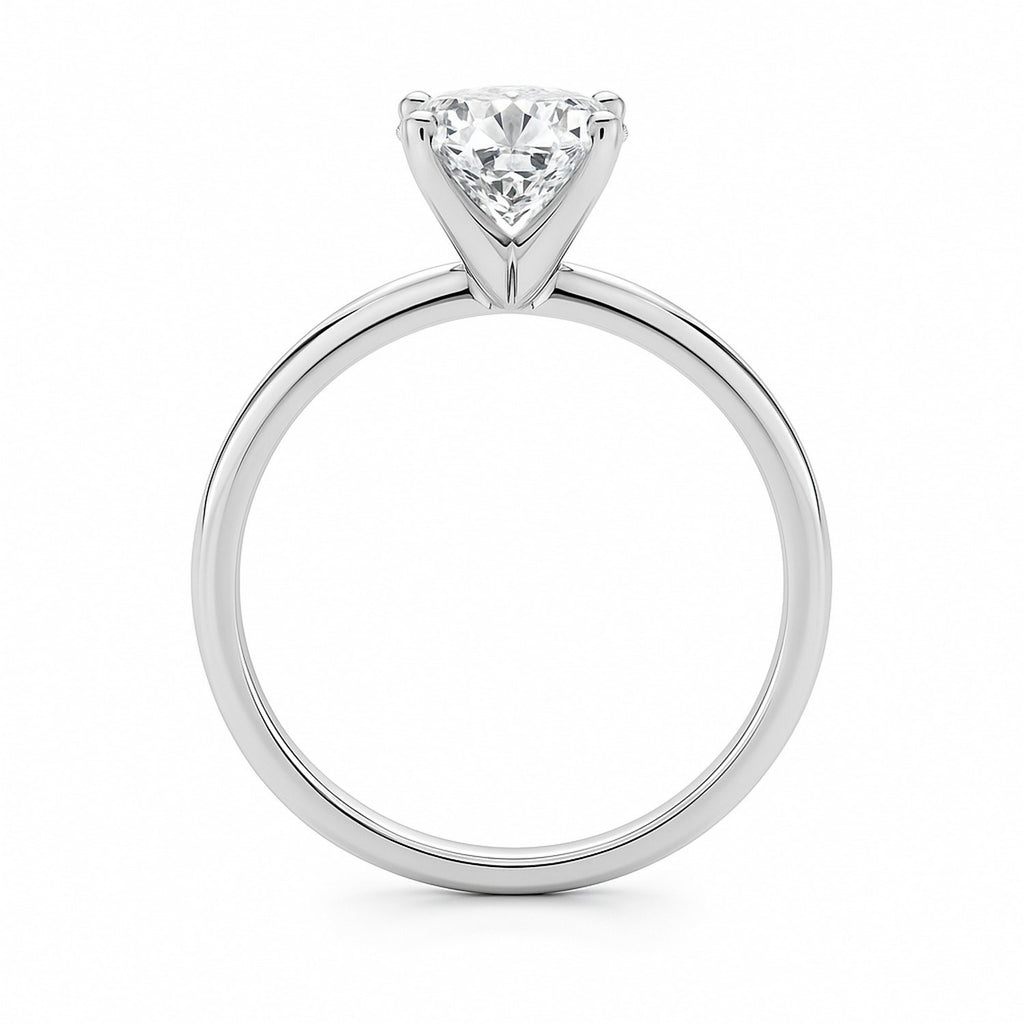 1 1/2 Carat Cushion Lab Grown IGI G/VS1 Diamond Solitaire Ring in 14K White Gold