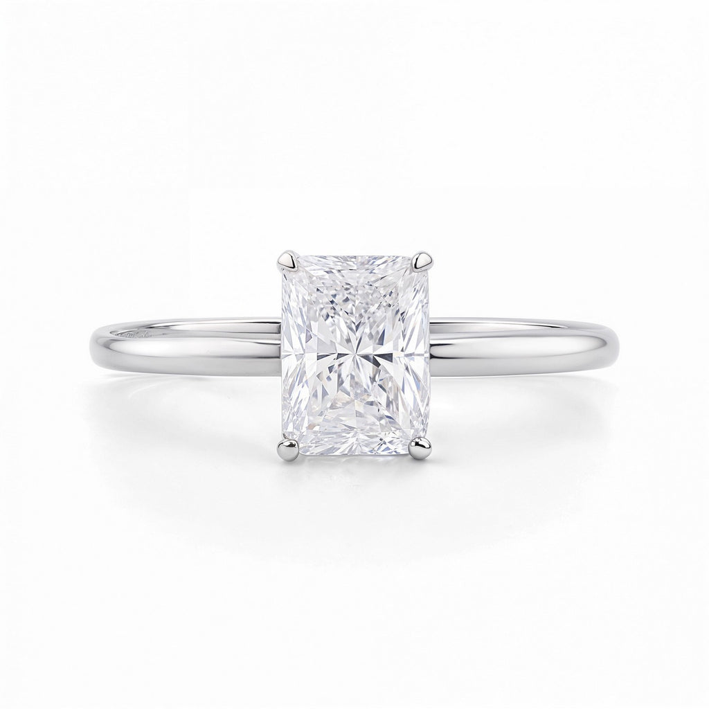 1 1/2 Carat Radiant Lab Grown IGI G/VS1 Diamond Solitaire Ring in 10K White Gold