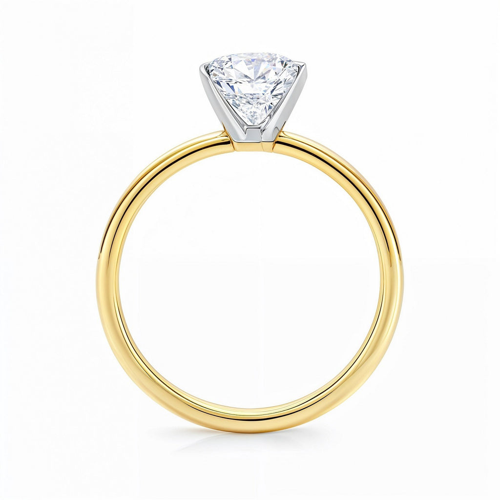 3 Carat Radiant Lab Grown IGI G/VS1 Diamond Solitaire Ring in 10K Yellow Gold