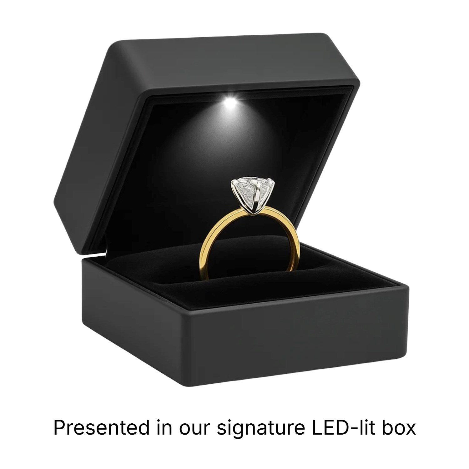 1 Carat Round Lab Grown IGI G/VS1 Diamond Solitaire Ring in 14K Yellow Gold