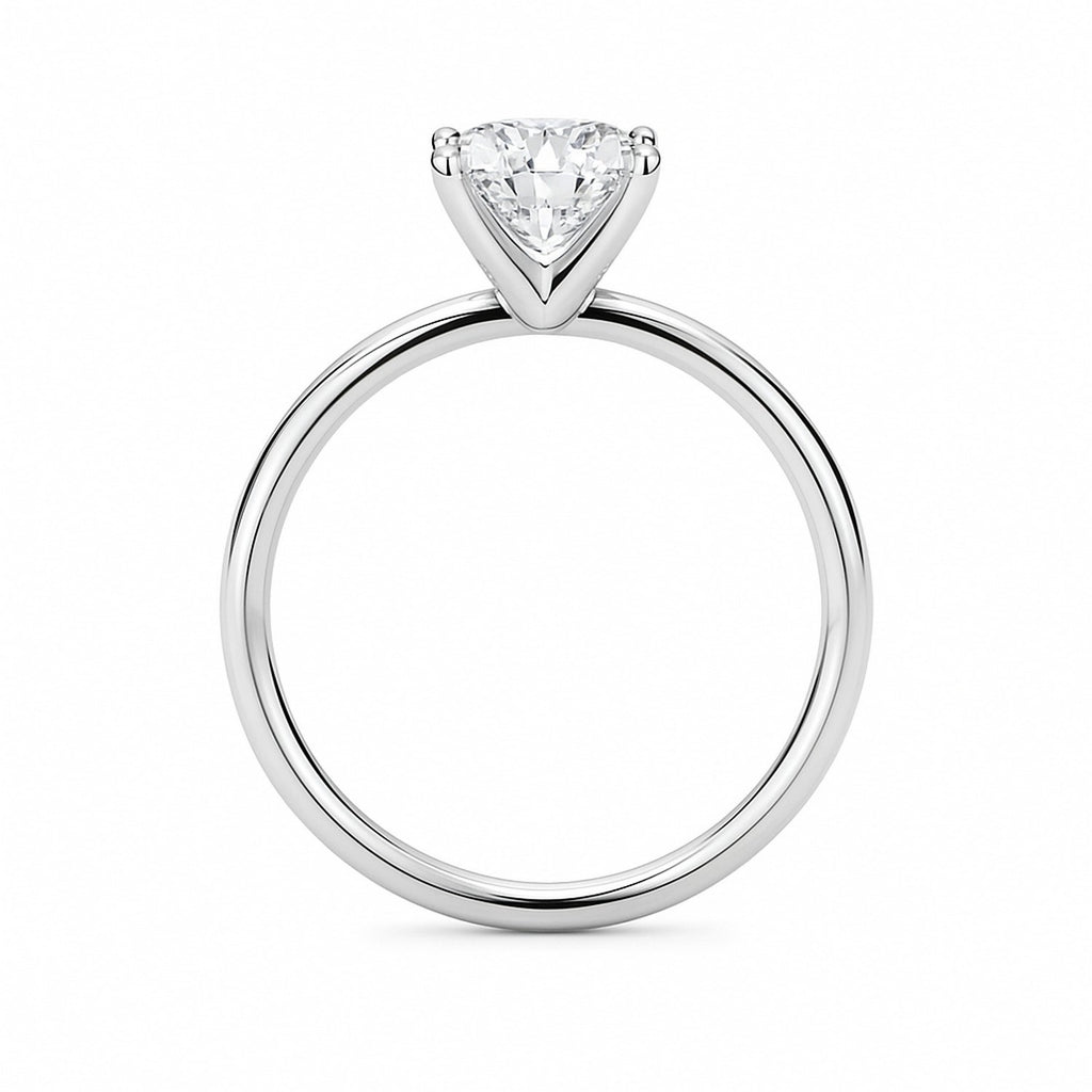 1 Carat Cushion Lab Grown IGI G/VS1 Diamond Solitaire Ring in 14K White Gold