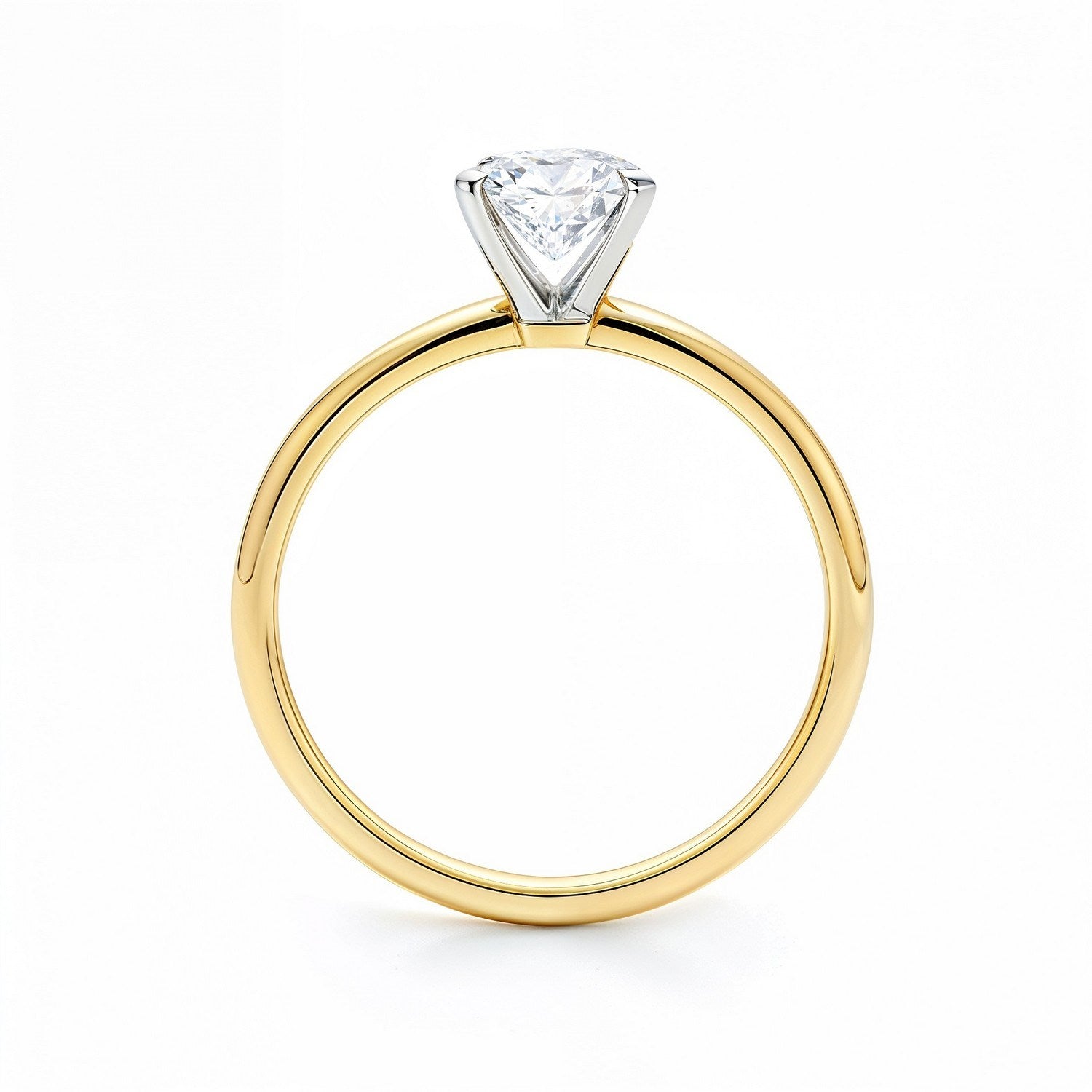 1 Carat Radiant Lab Grown IGI G/VS1 Diamond Solitaire Ring in 10K Yellow Gold