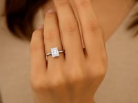 2 Carat Radiant Lab Grown IGI G/VS1 Diamond Solitaire Ring in 14K White Gold